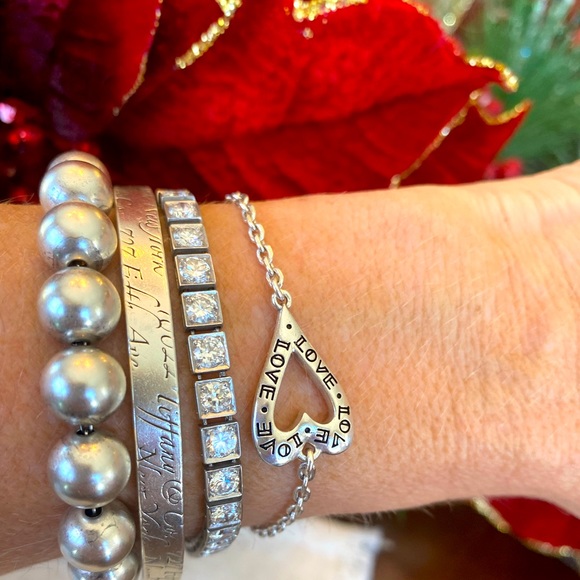 Brighton BELLA MIA Crystal Heart Reversible Necklace Bracelet Earrings RARE - Picture 11 of 16